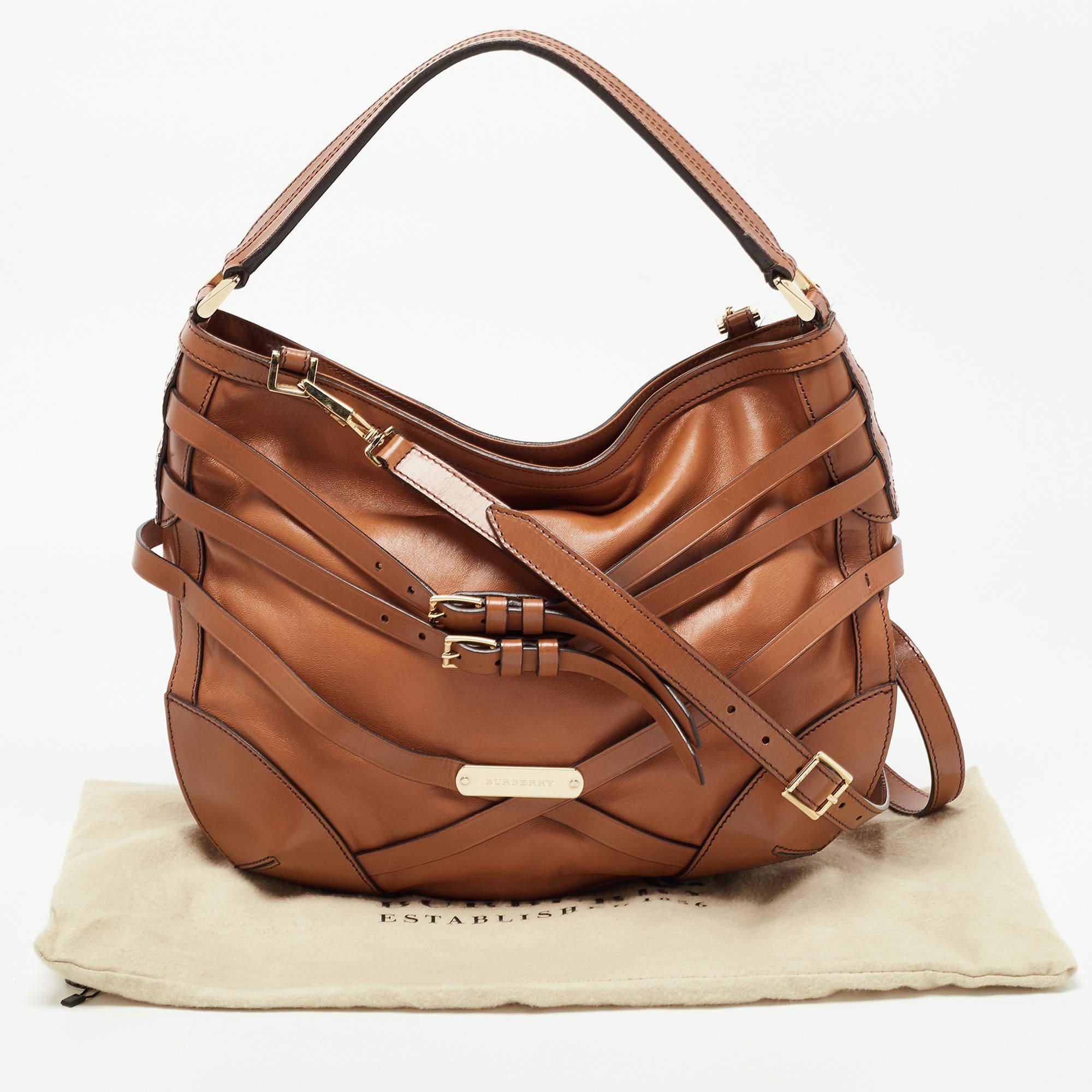 Burberry Brown Leather Small Bridle Dutton Hobo 3