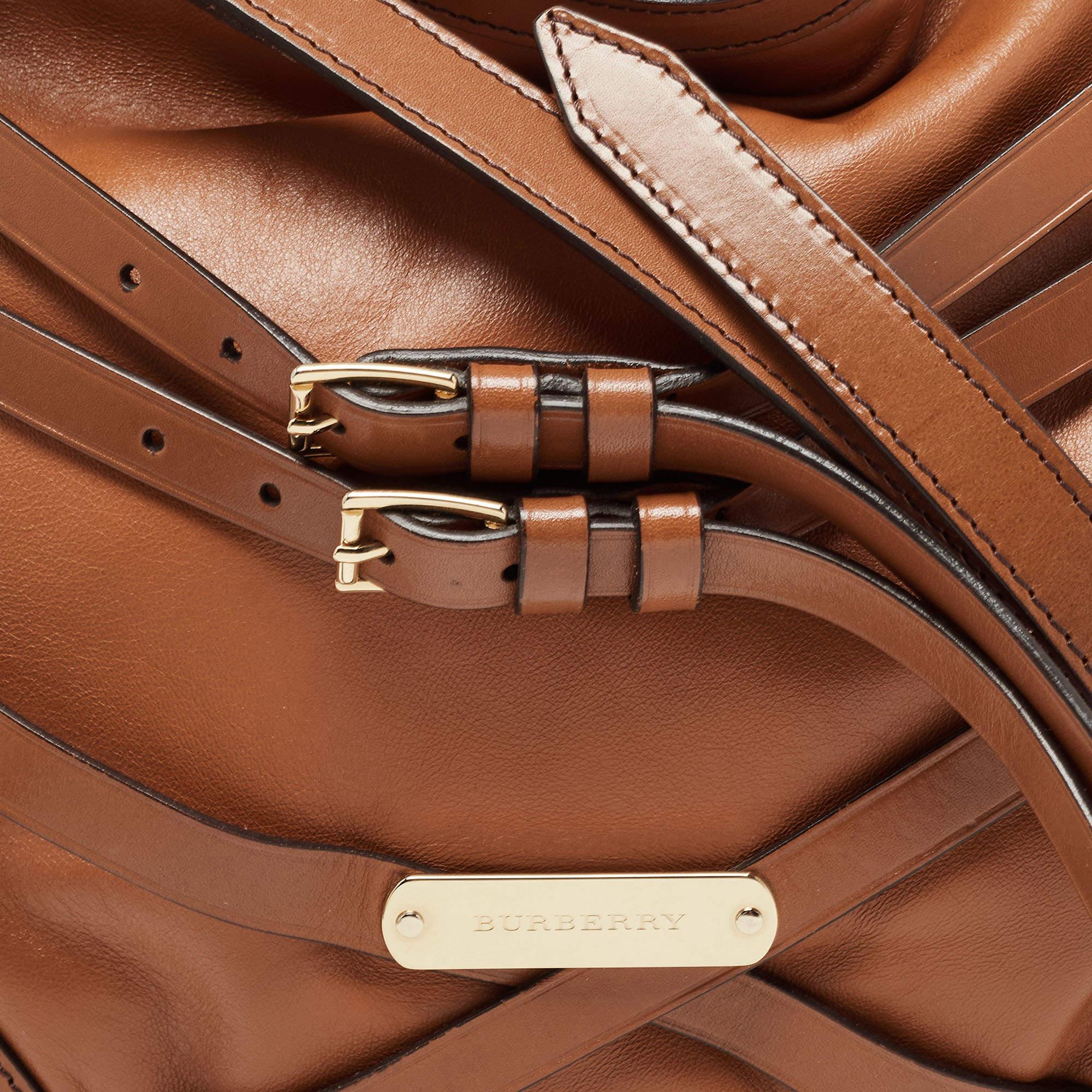 Burberry Brown Leather Small Bridle Dutton Hobo 4
