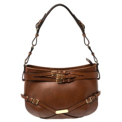 Burberry Braunes Leder Kleine Zaumzeug Dutton Hobo