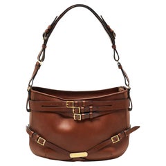Burberry Brown Leather Small Bridle Dutton Hobo