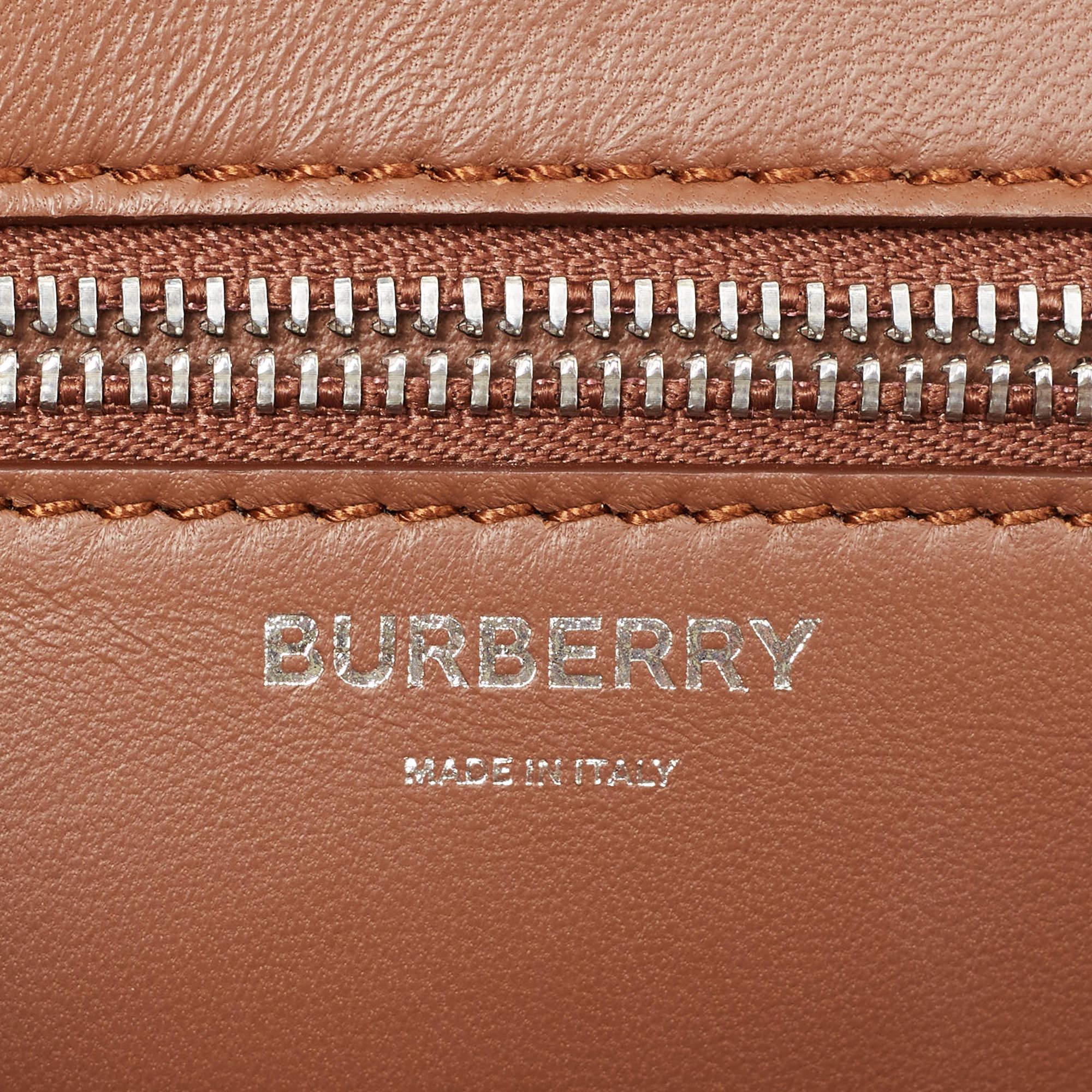 Burberry Brown Leather Small TB Shoulder Bag For Sale 7
