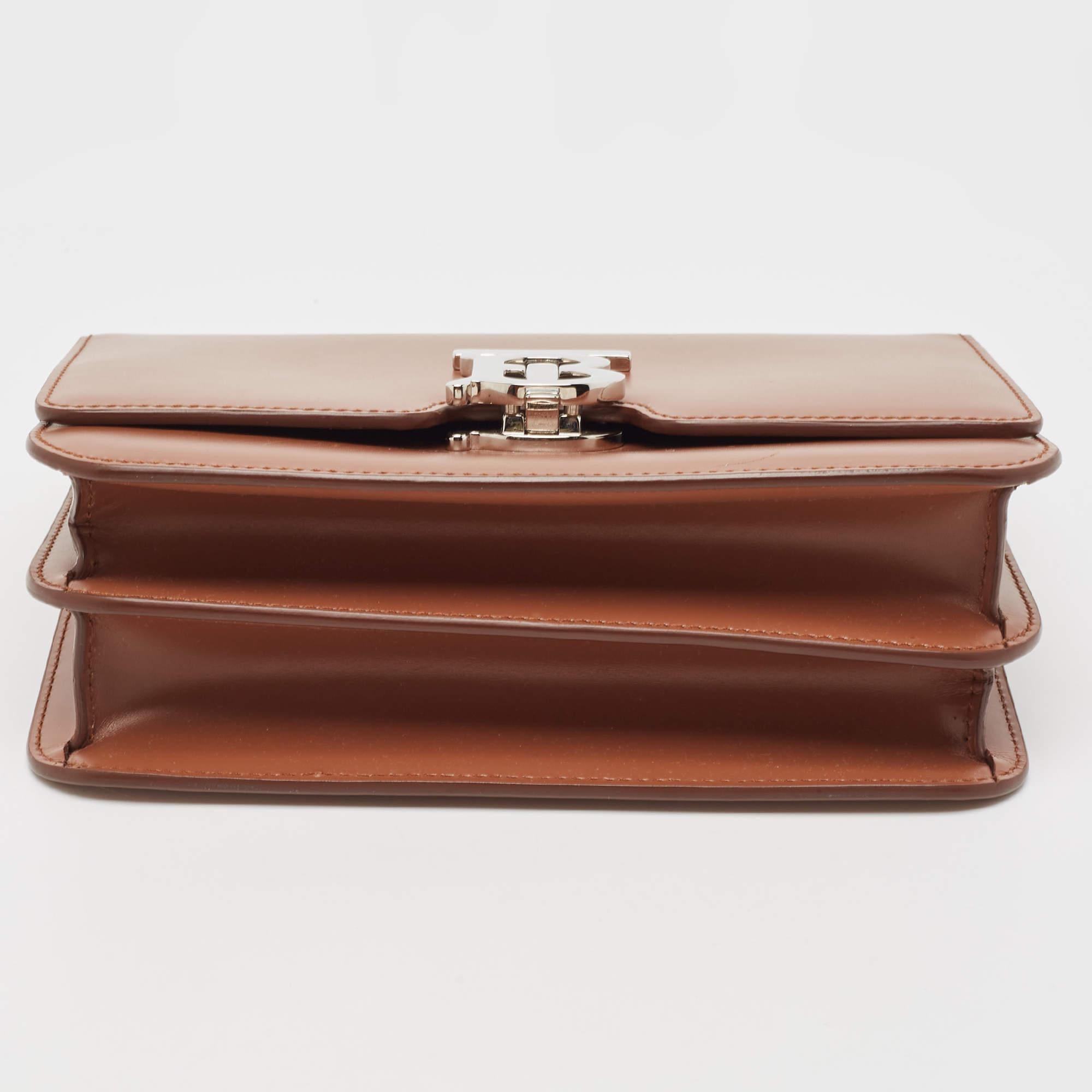Burberry Brown Leather Small TB Shoulder Bag 3