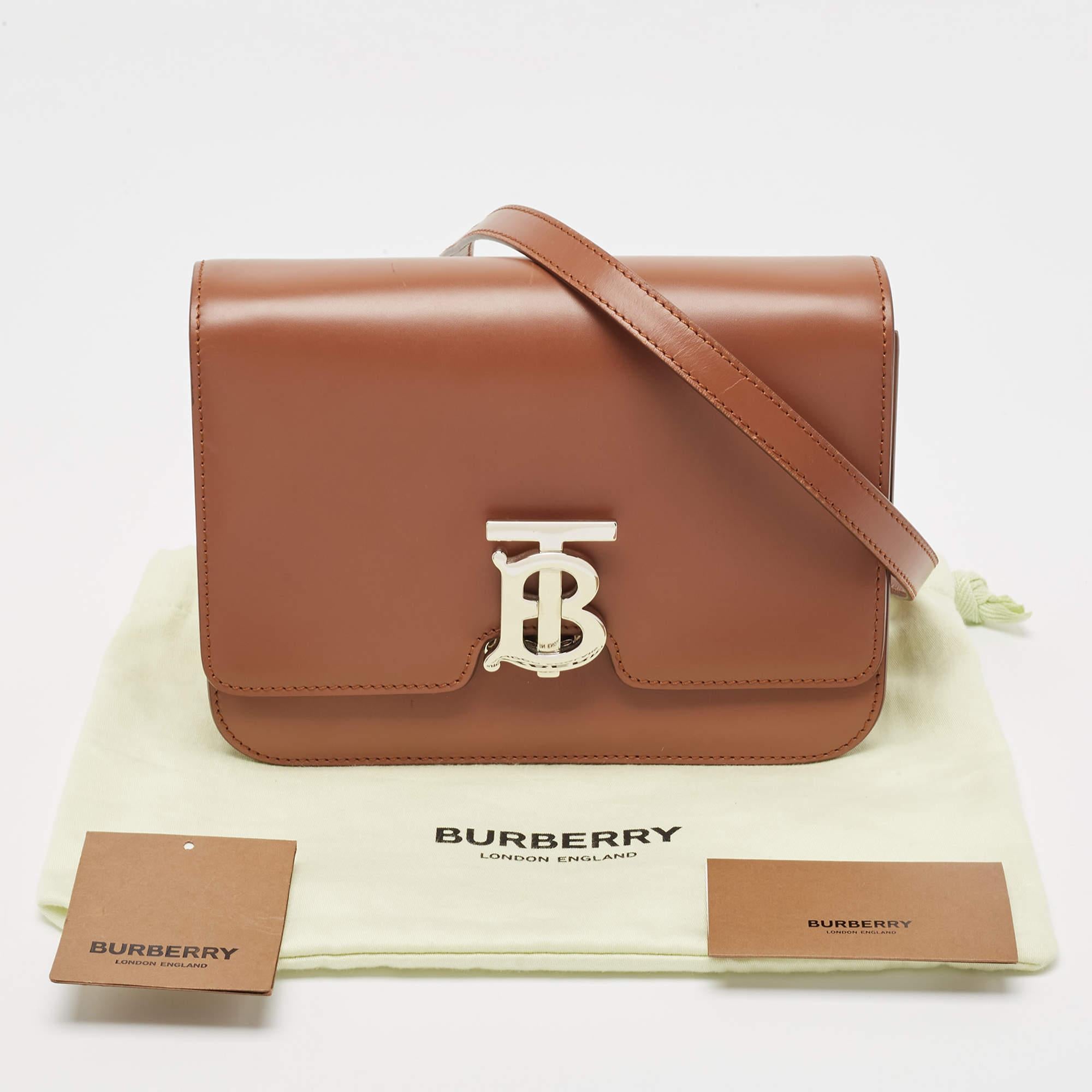 Burberry Brown Leather Small TB Shoulder Bag 5