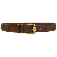 Used Burberry Brown Leather Studded Belt 32/80
