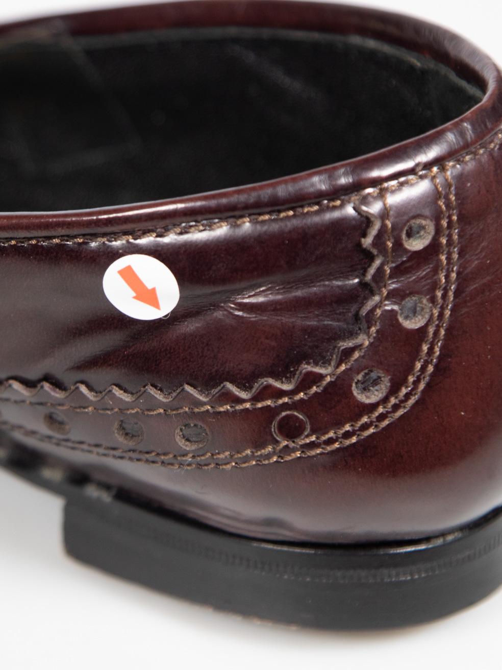Burberry Brown Leather Tassel Square-Toe Loafers Size IT 38 For Sale 5