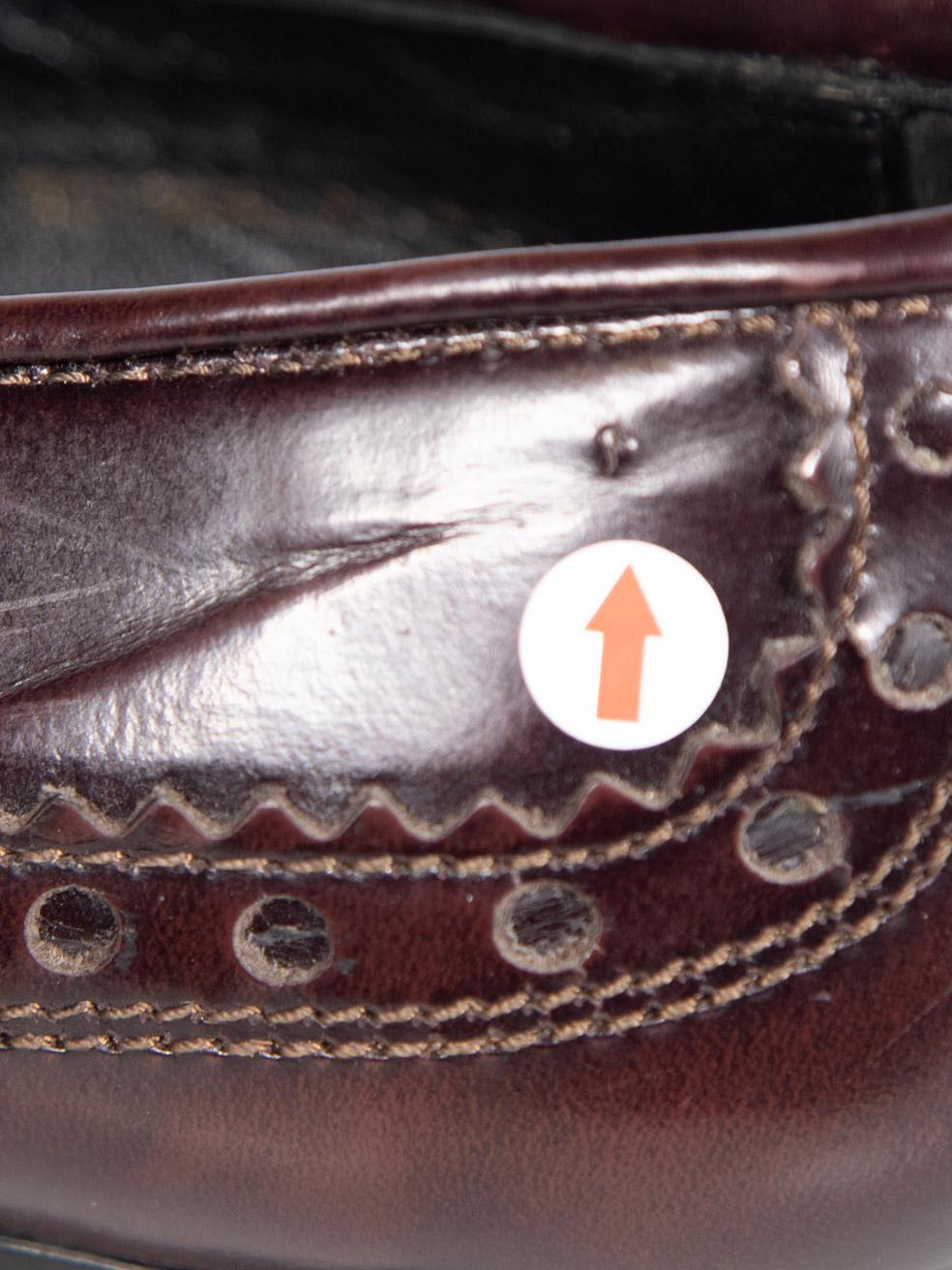 Burberry Brown Leather Tassel Square-Toe Loafers Size IT 38 For Sale 3