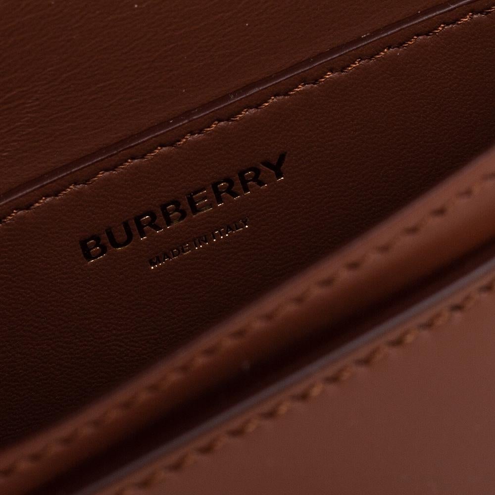 Burberry Brown Leather TB Mini Belt Bag 6