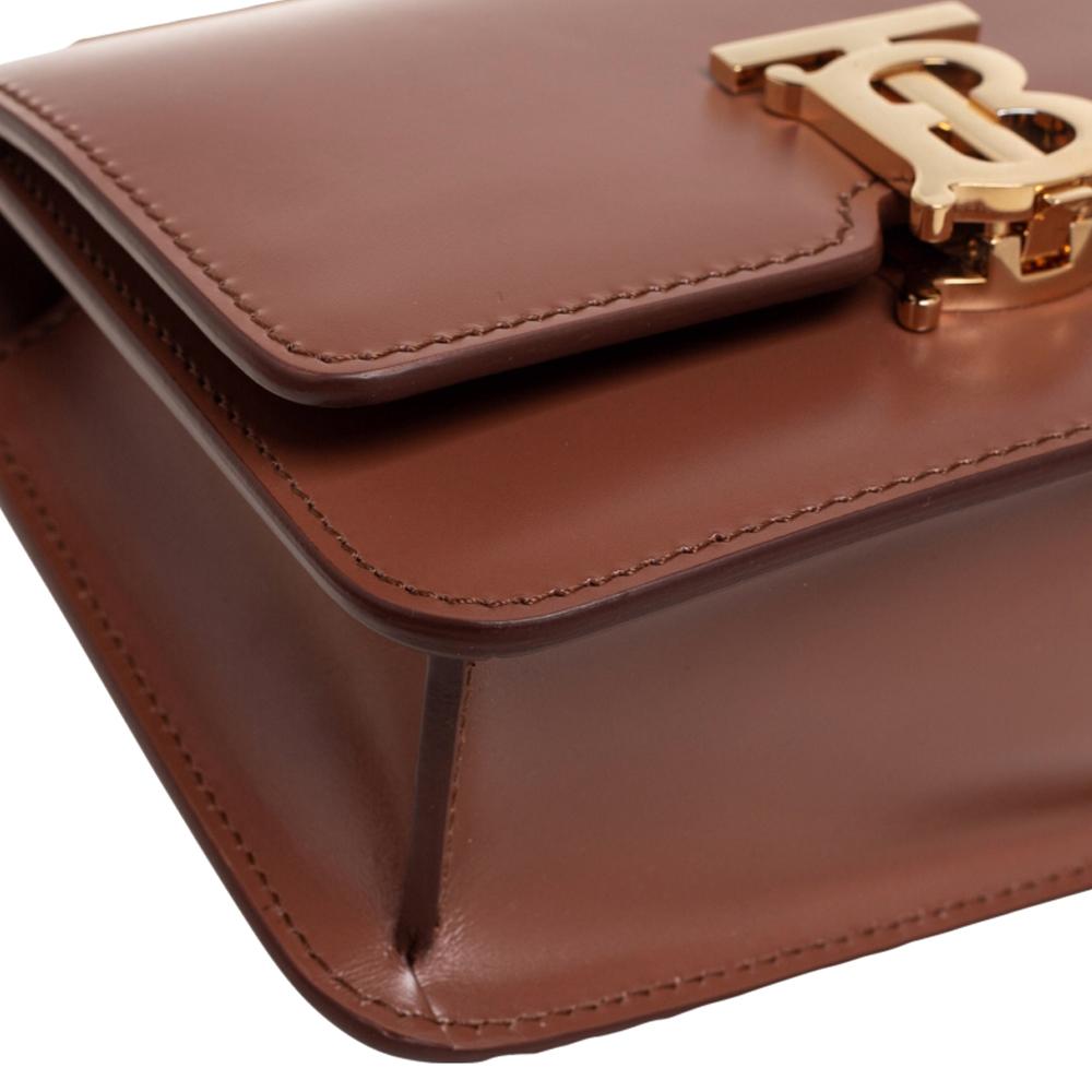 Burberry Brown Leather TB Mini Belt Bag 3