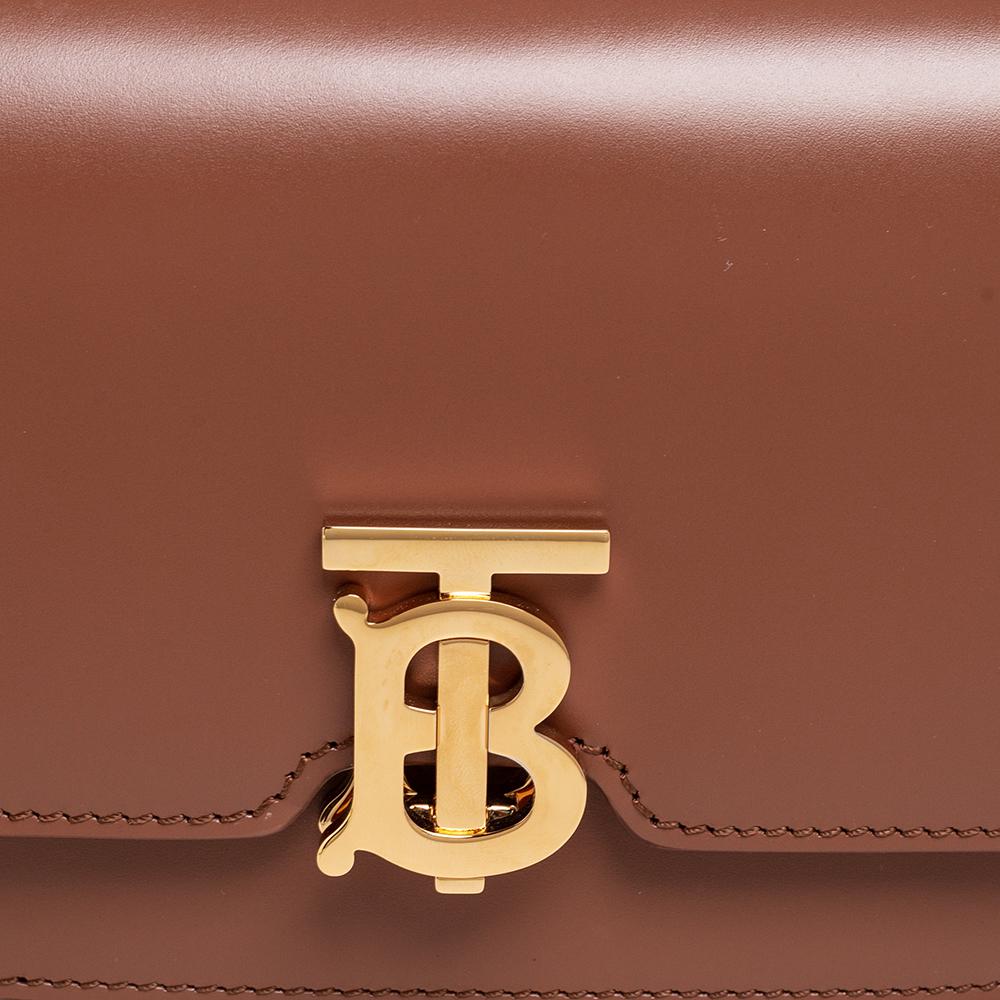 Burberry Brown Leather TB Mini Belt Bag 3