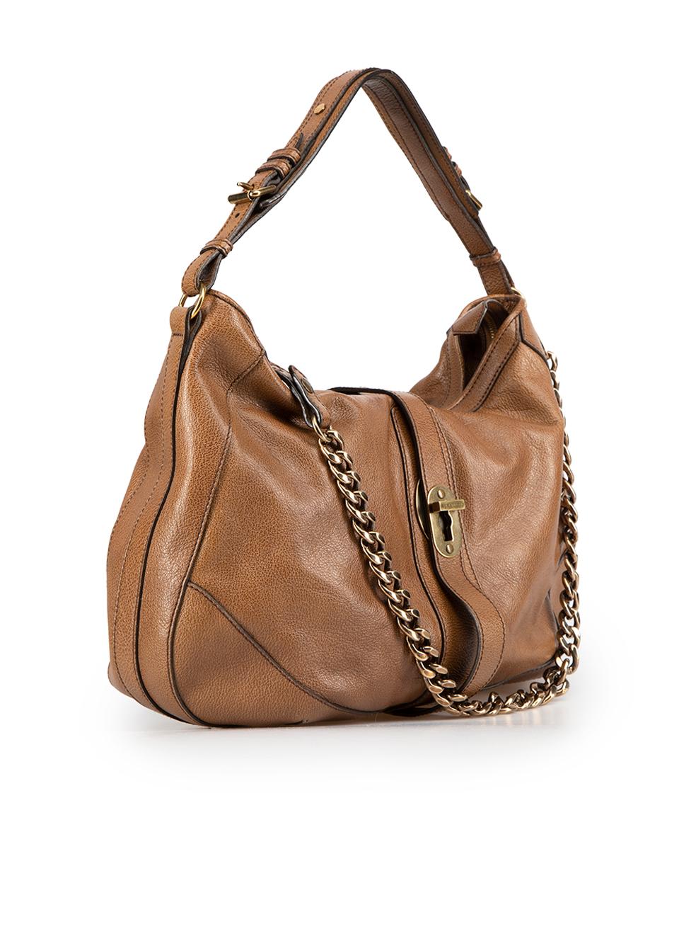 Women's Burberry Brown Leather Weatherby Hobo Tote Bag