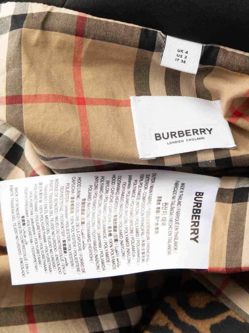 Burberry Brown Leopard Print Cramond Parka Größe XXS Damen im Angebot