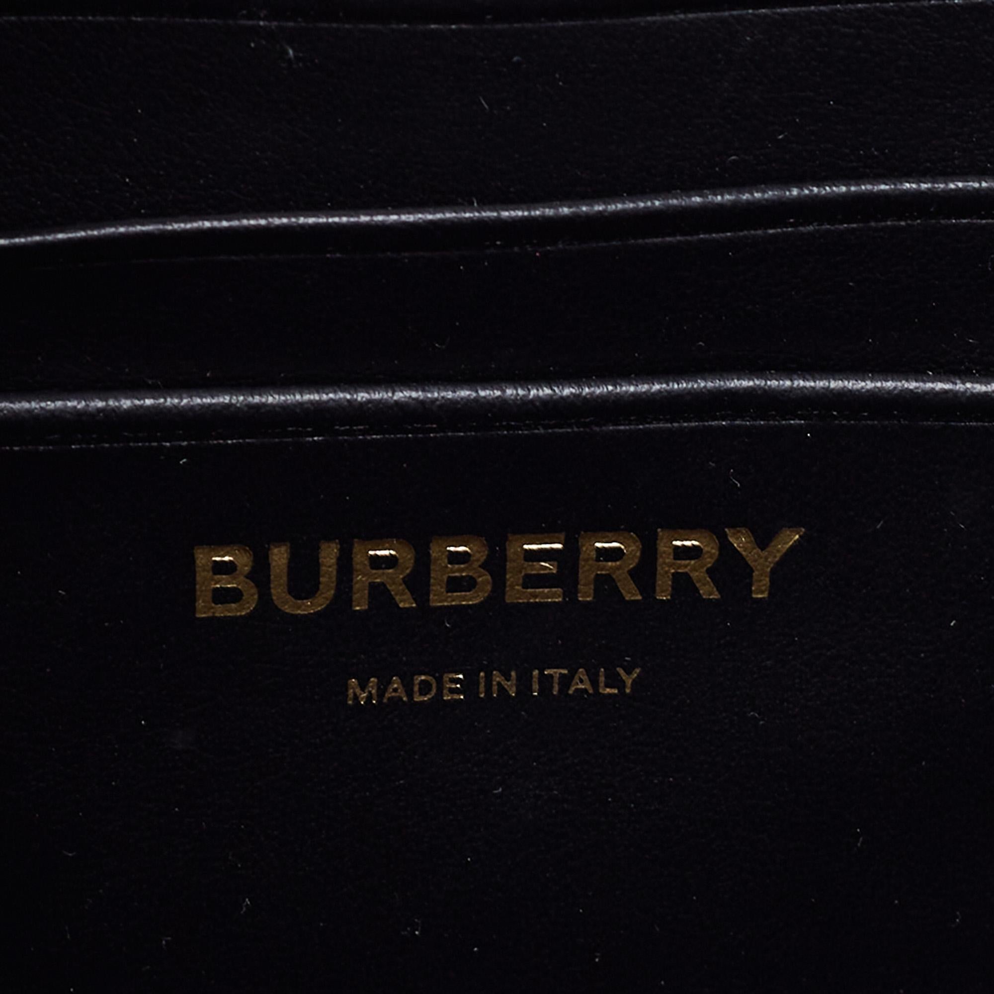 Burberry Brown Monogram Coated Canvas Stripe Crossbody Bag In New Condition In Dubai, Al Qouz 2