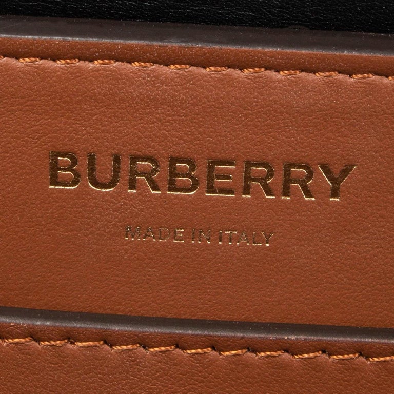 Burberry Monogram Stripe E-Canvas Small Belted Tote