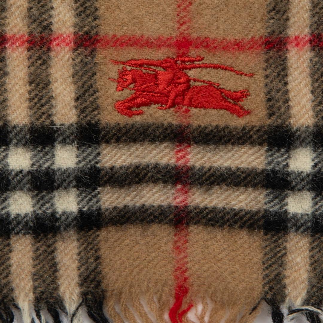 Women's Burberry Brown Nova Check Cashmere Scarf For Sale