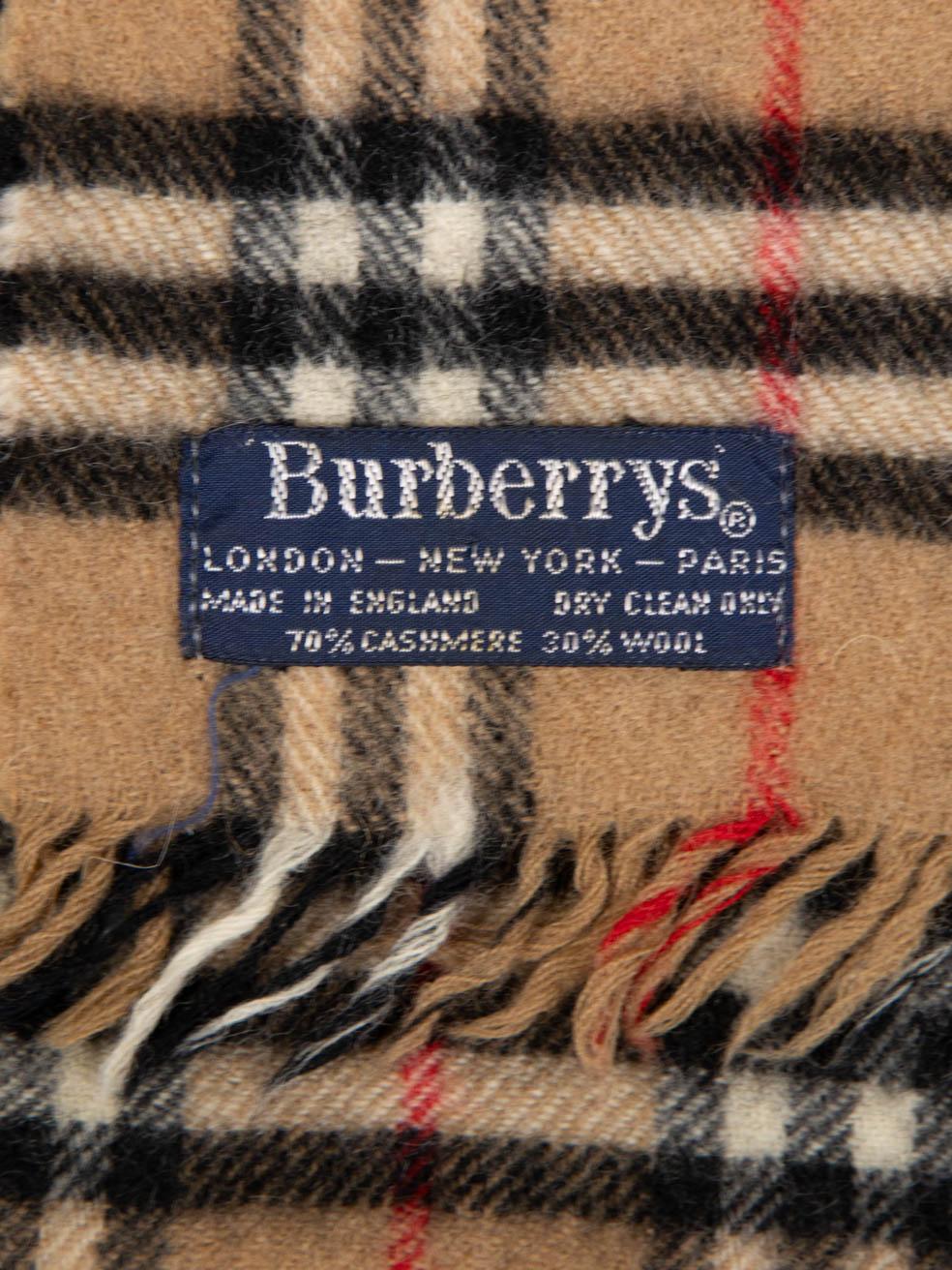 Burberry Brown Nova Check Cashmere Scarf For Sale 2