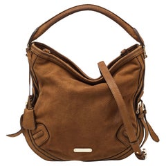 Burberry - Borsa in pelle nubuck marrone