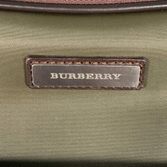 BURBERRY Brown Olive Nylon Leather Crossbody Bag