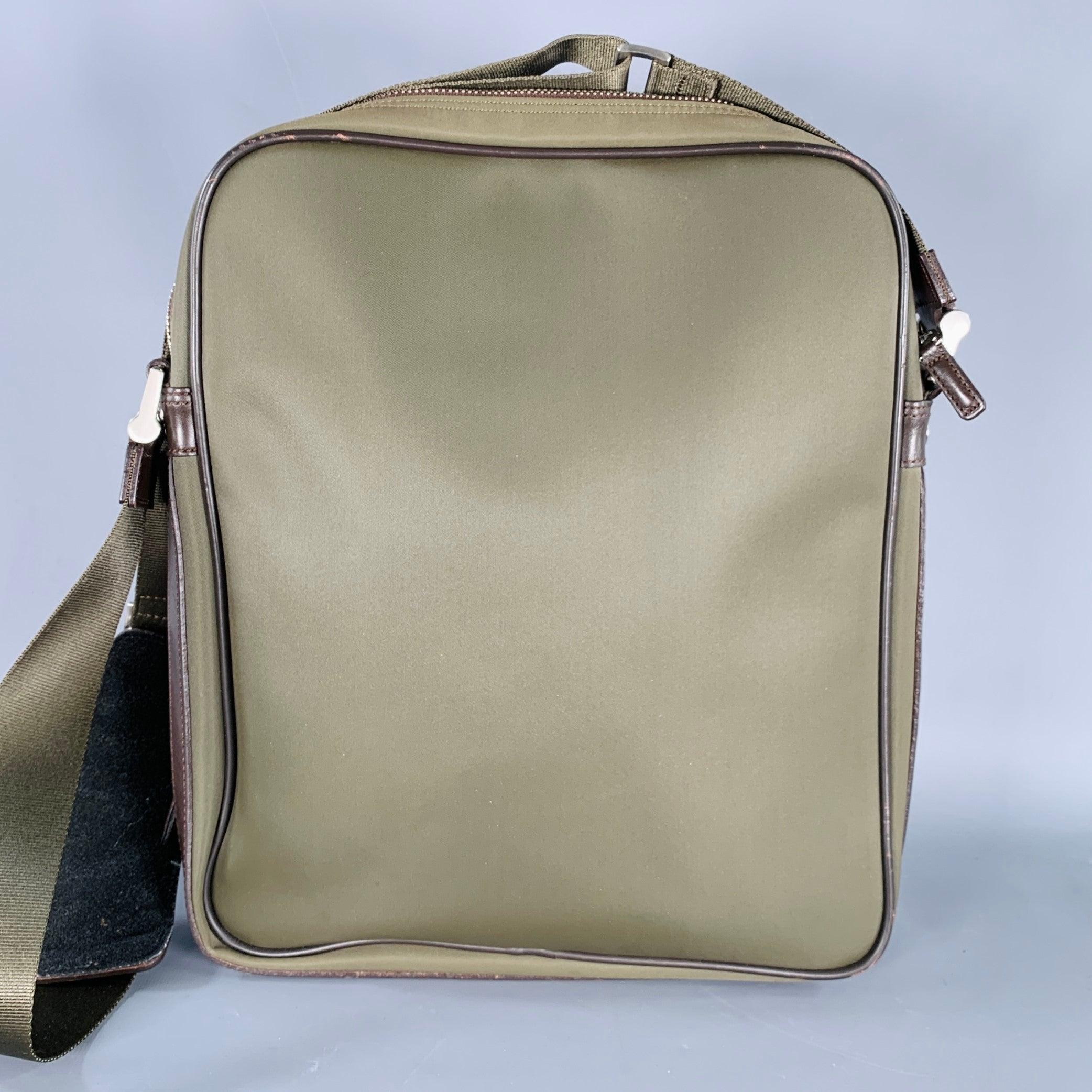 De los hombres BURBERRY Bolso Crossbody Piel Nylon Oliva Marrón en venta