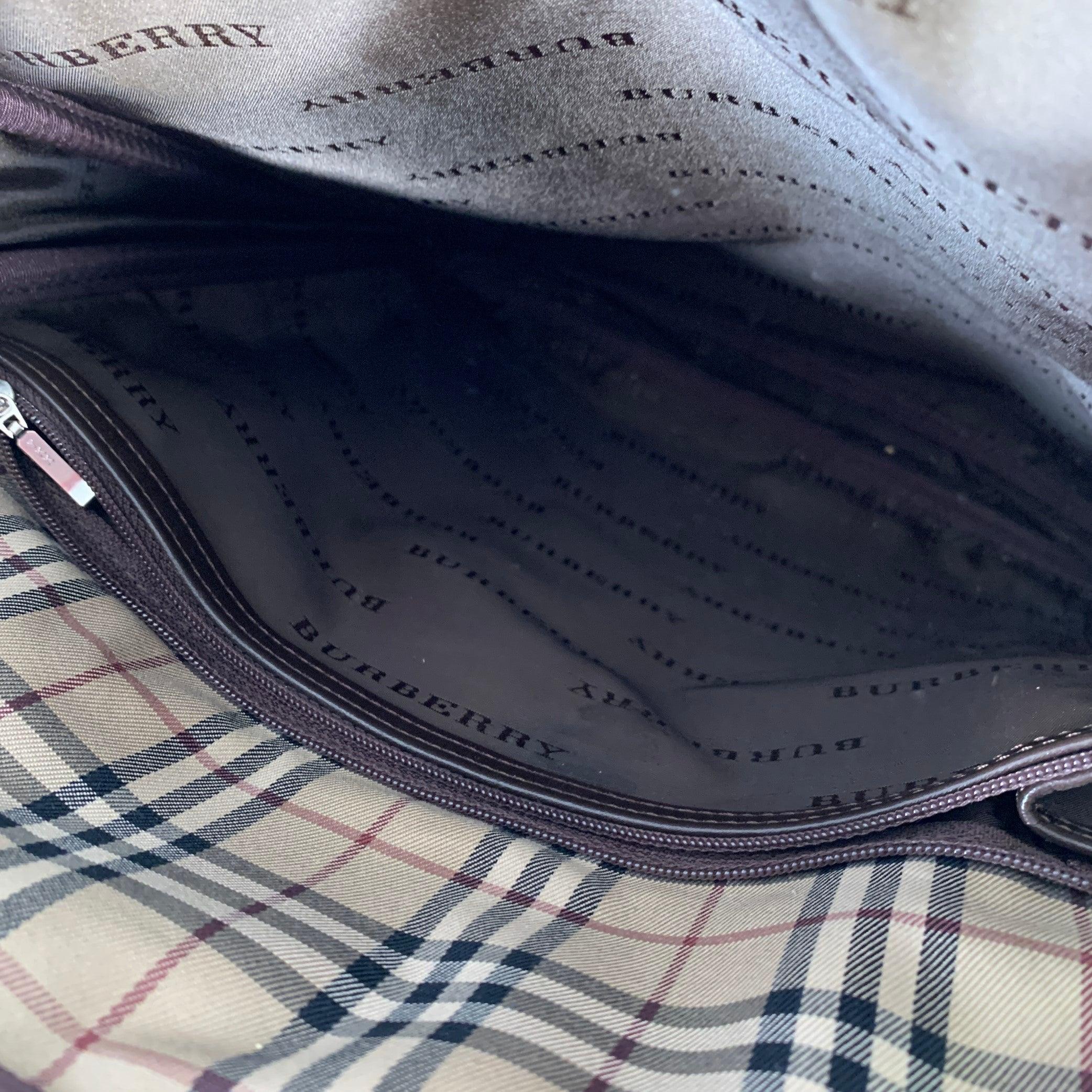BURBERRY Bolso Crossbody Piel Nylon Oliva Marrón en venta 2