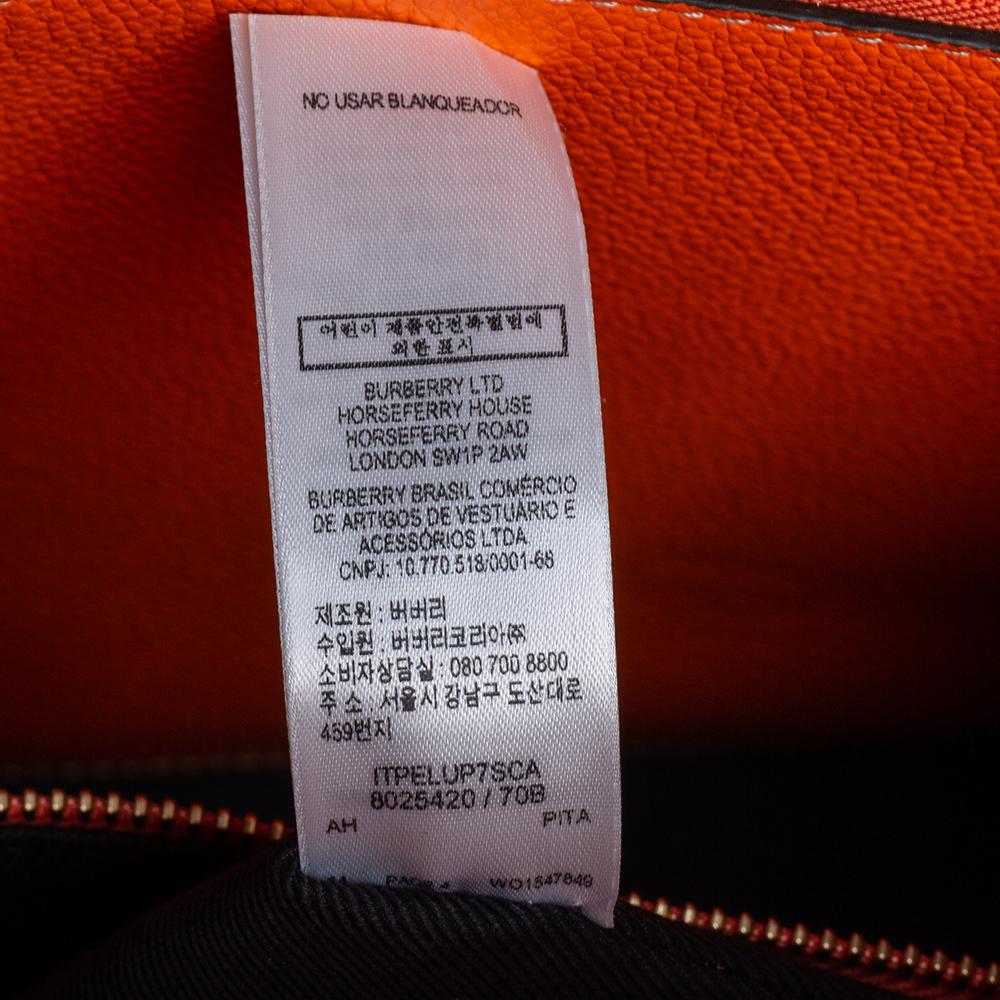 Women's Burberry Brown/Orange Leather Medium Two-Handle Title Tote