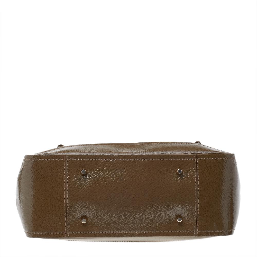 Burberry Brown Patent Leather Somerford Tote 8