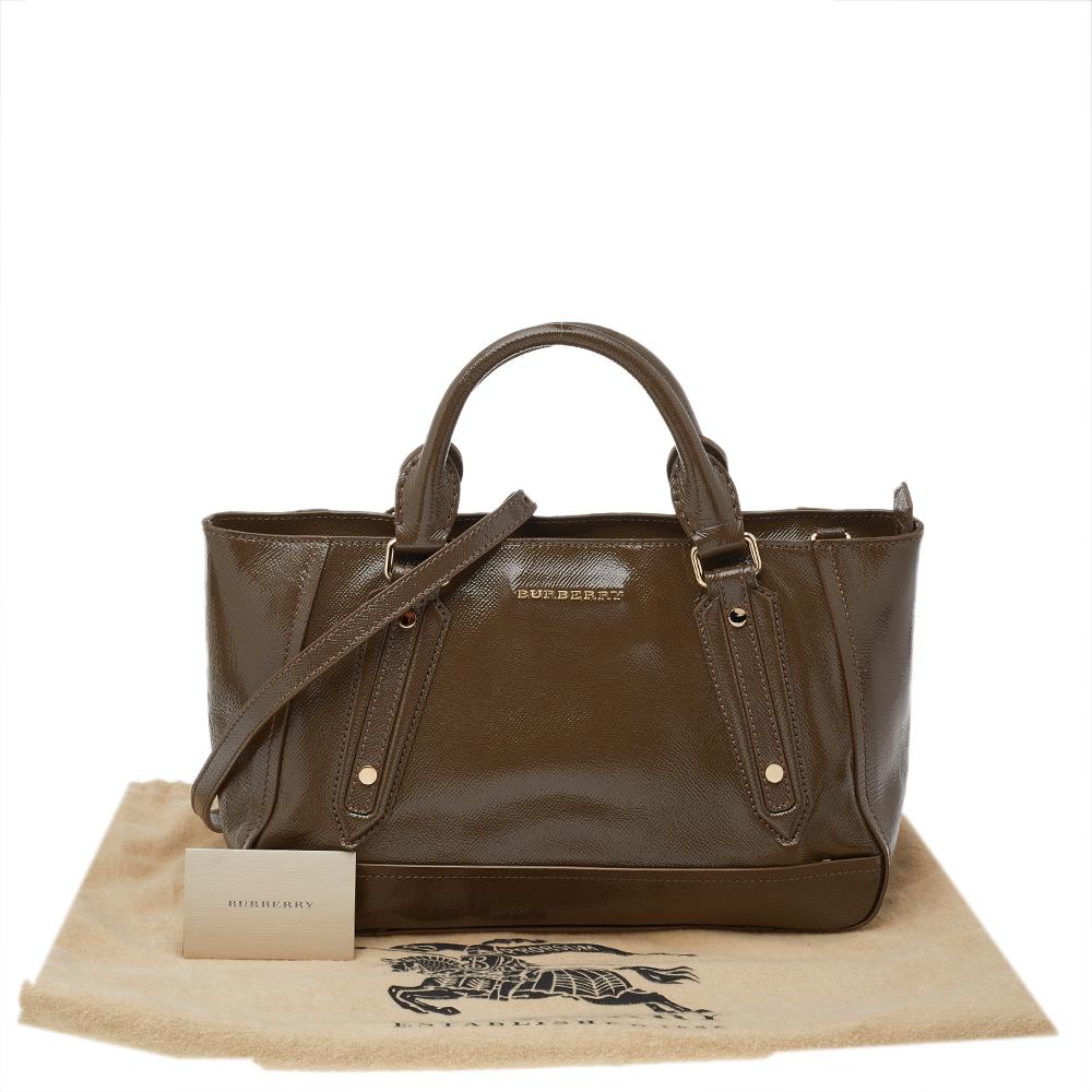 Women's Burberry Brown Patent Leather Somerford Tote