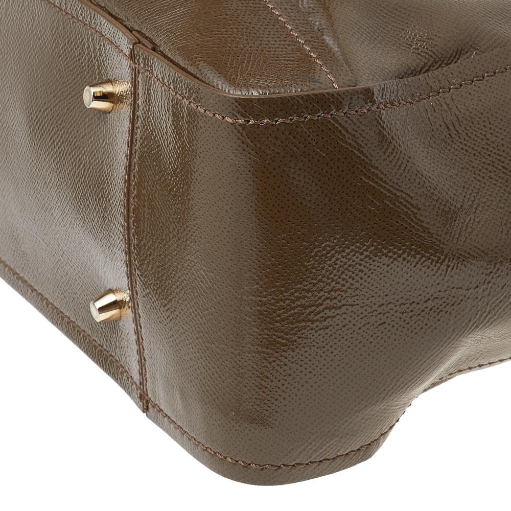 Burberry Brown Patent Leather Somerford Tote 1