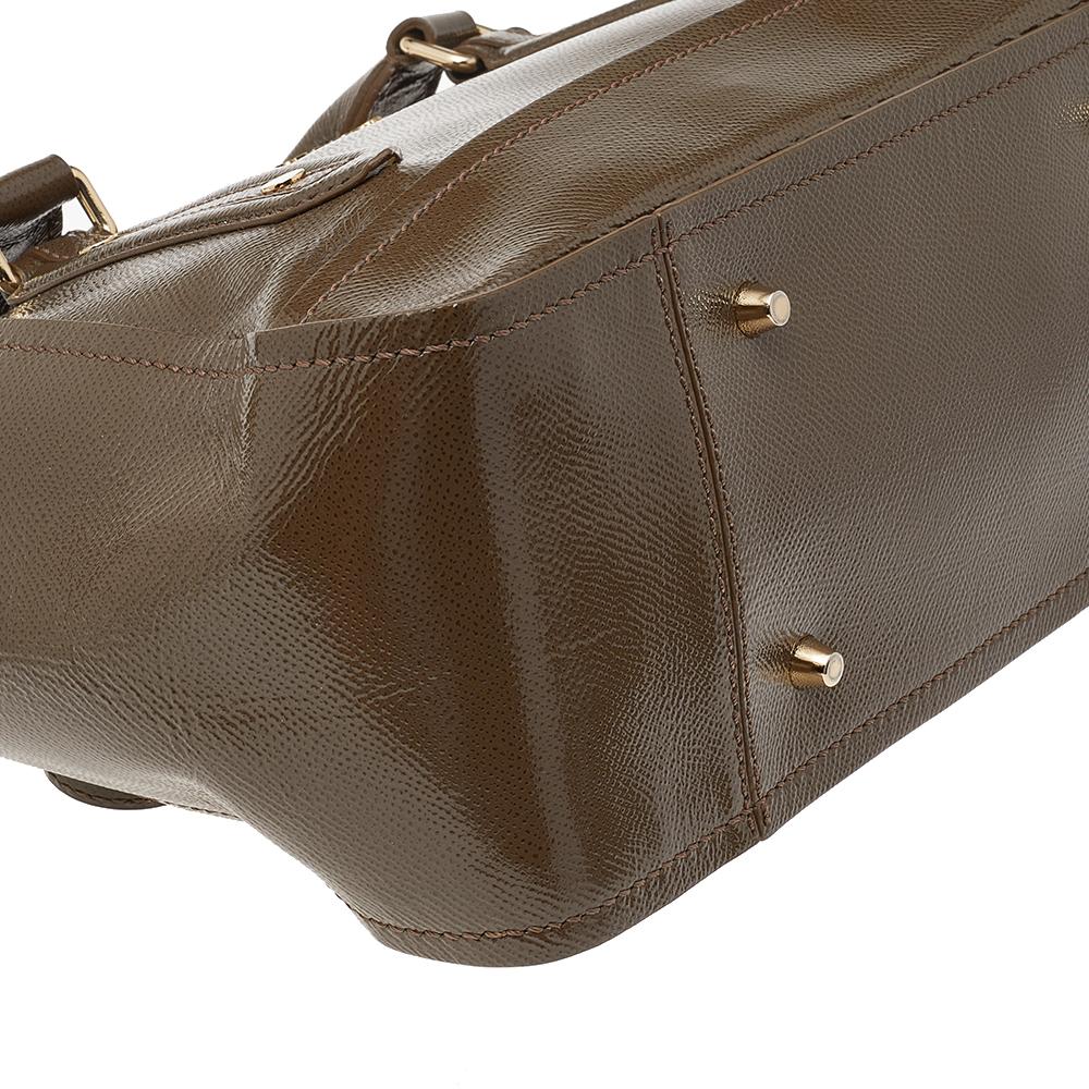 Burberry Brown Patent Leather Somerford Tote 5