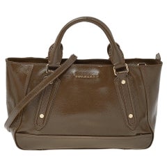 Sac cabas Somerford en cuir verni marron Burberry