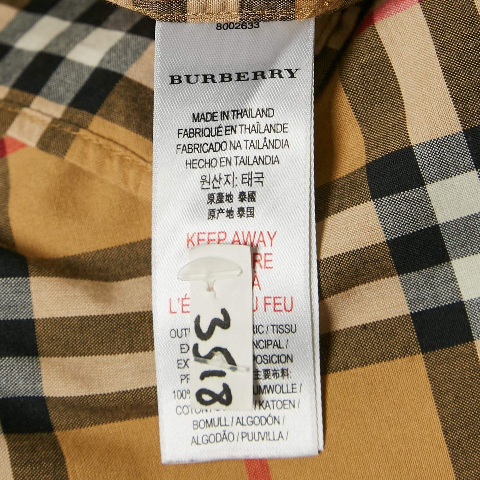 Burberry Brown Plaid Cotton Shirt 14 Yrs For Sale 1