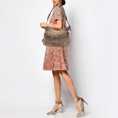 Burberry Borsa a spalla in pelle plissettata marrone