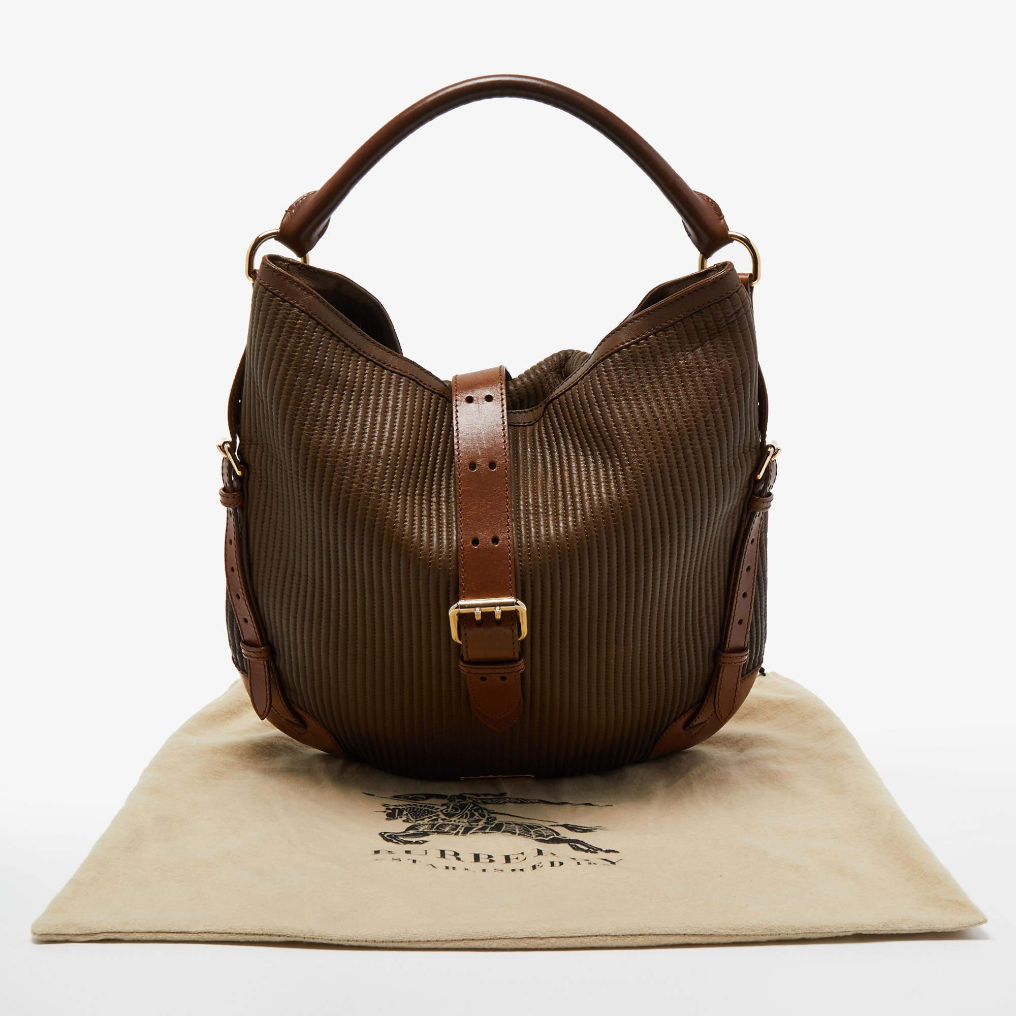 Burberry Brown Quilted Leather Dunloe Hobo 9