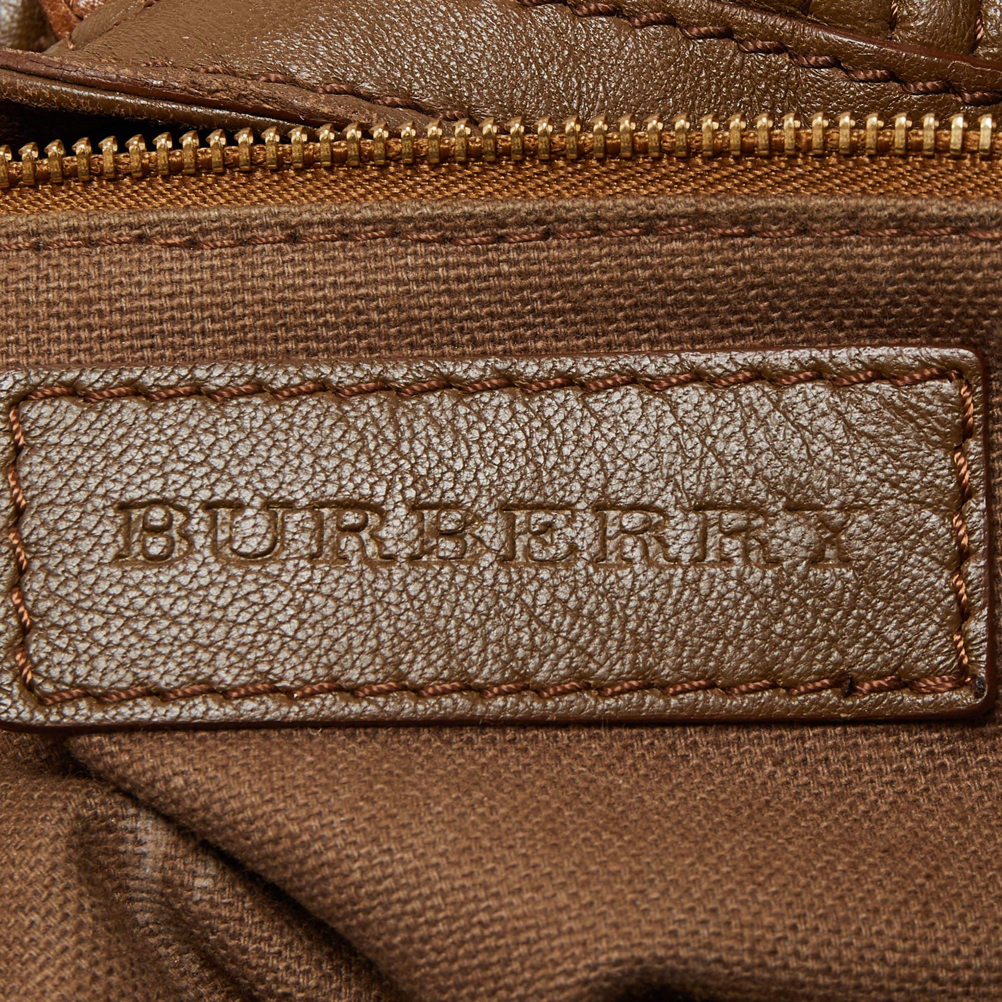Burberry Brown Quilted Leather Dunloe Hobo 2