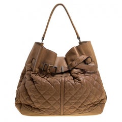 Burberry Brown Quilted Leather Enmore Hobo