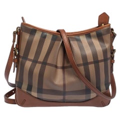 Burberry Brown Smoke Check PVC et cuir Hartham Crossbody Bag