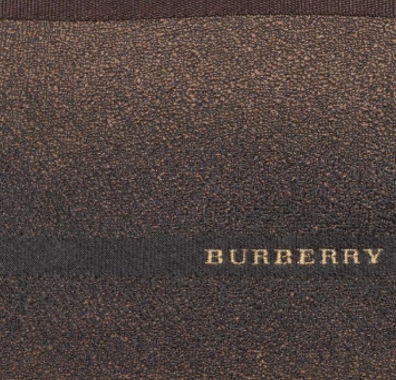Gray Burberry Brown Striped Silk Tie For Sale
