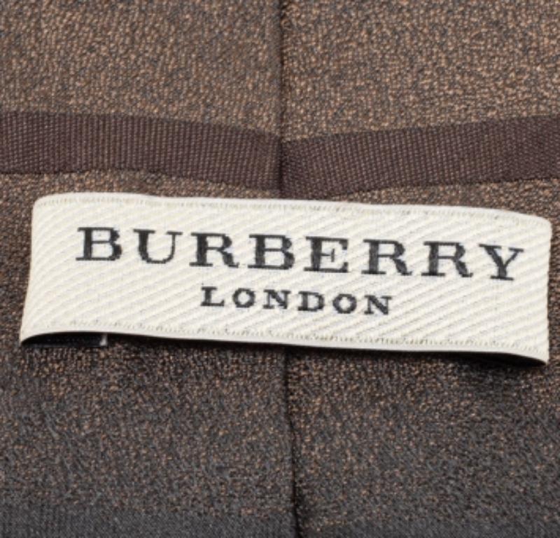 Burberry Brown Striped Silk Tie For Sale 1