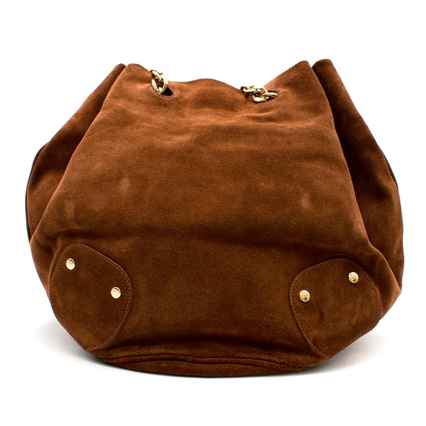 tan suede bucket bag