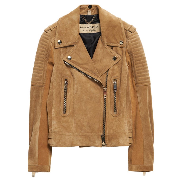 Burberry Brown Suede Jacket For Sale at 1stDibs