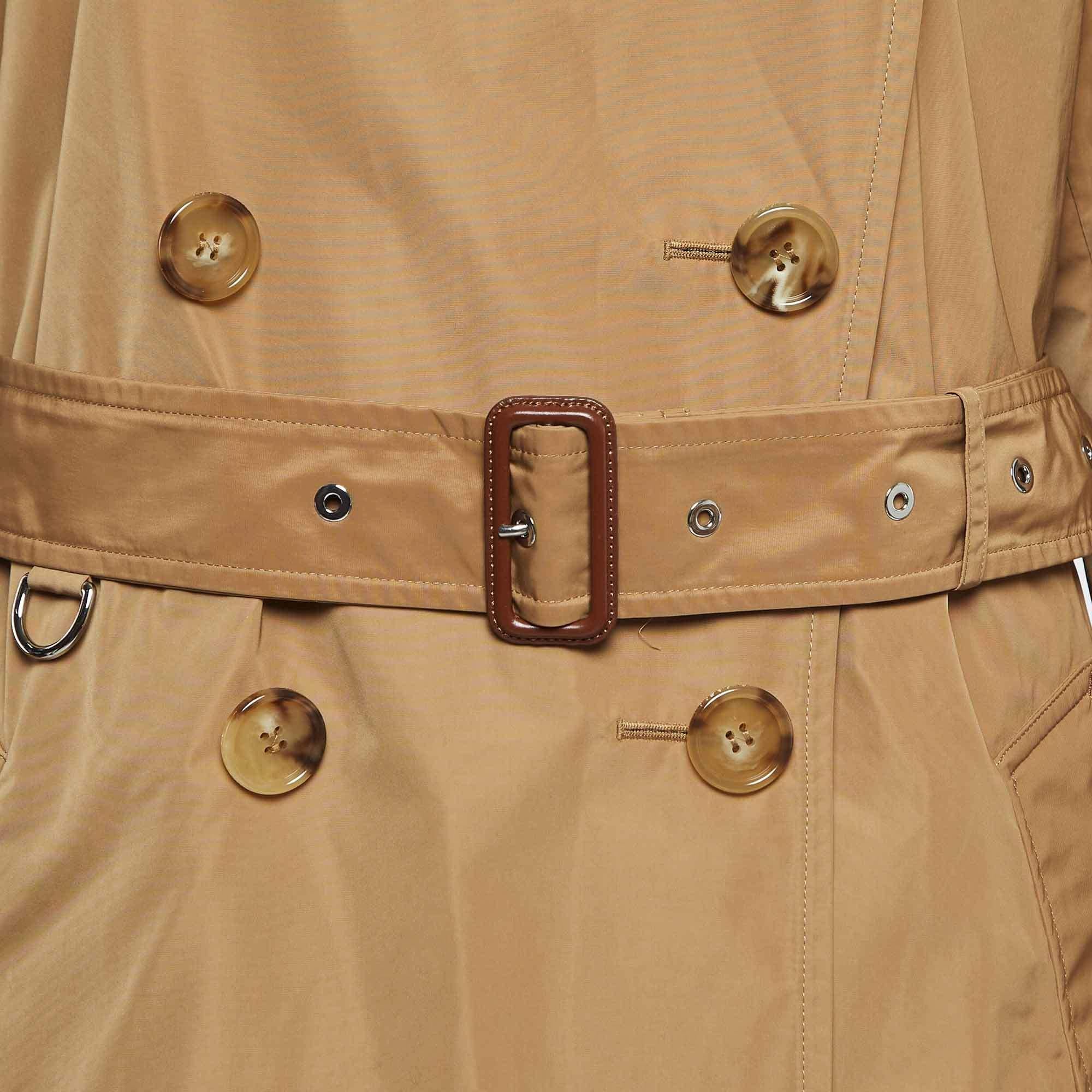 Burberry Brown Synthetic Detachable Hood Trench Coat M In Excellent Condition In Dubai, Al Qouz 2