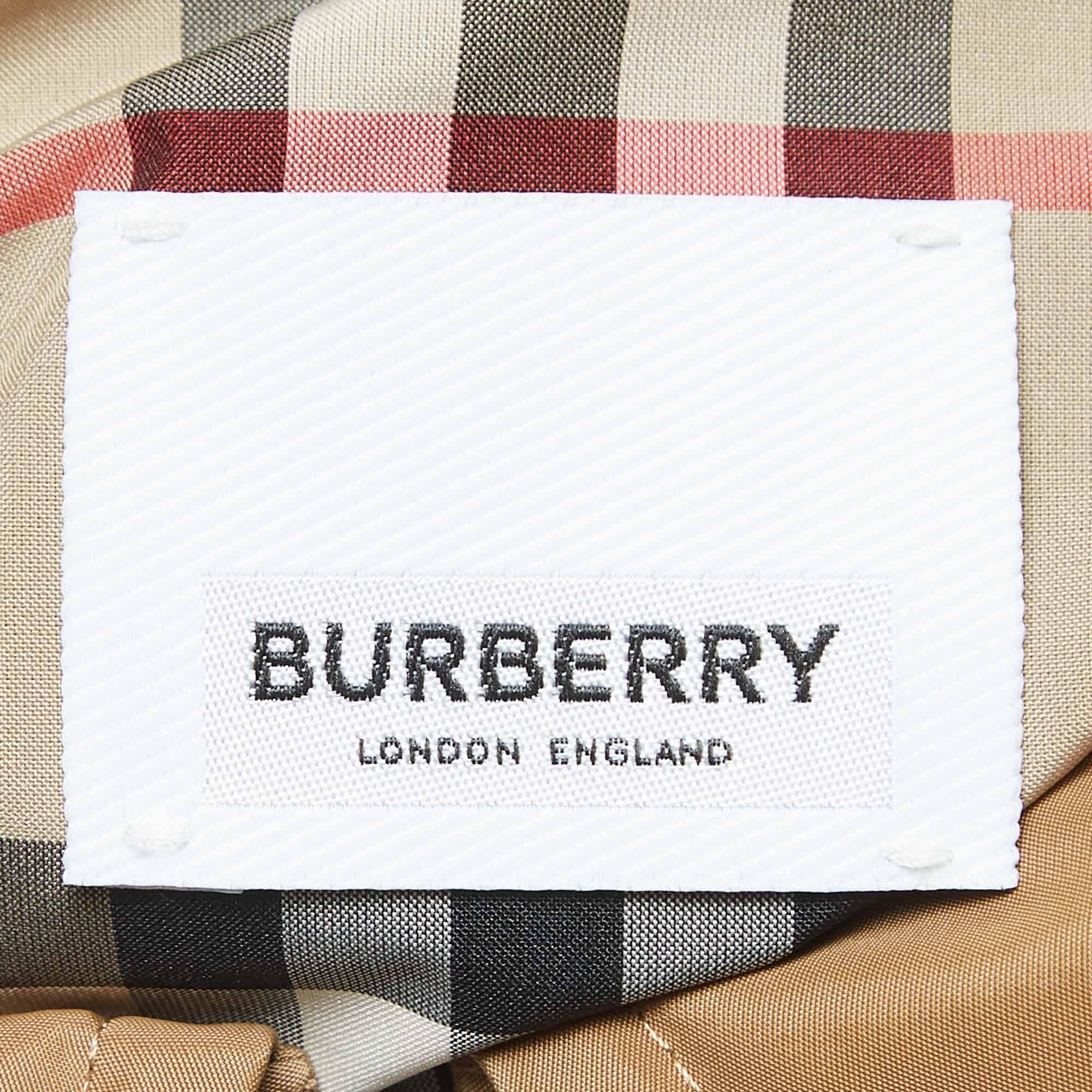 Women's Burberry Brown Synthetic Detachable Hood Trench Coat M