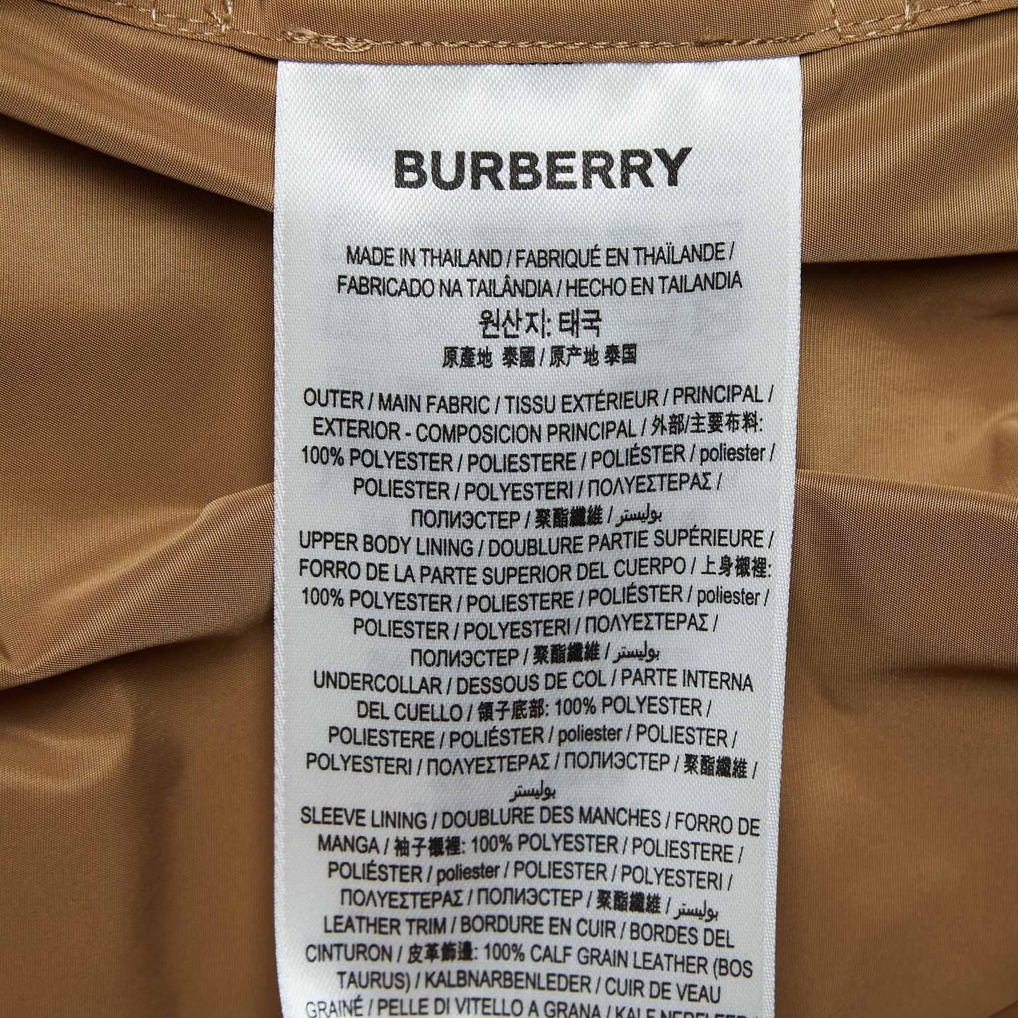 Burberry Brown Synthetic Detachable Hood Trench Coat M 2