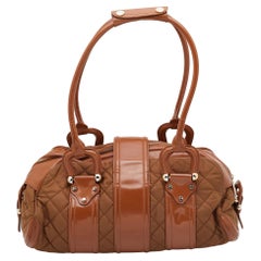 Burberry Marrone/Tan Nylon e Pelle Grande Manor Satchel