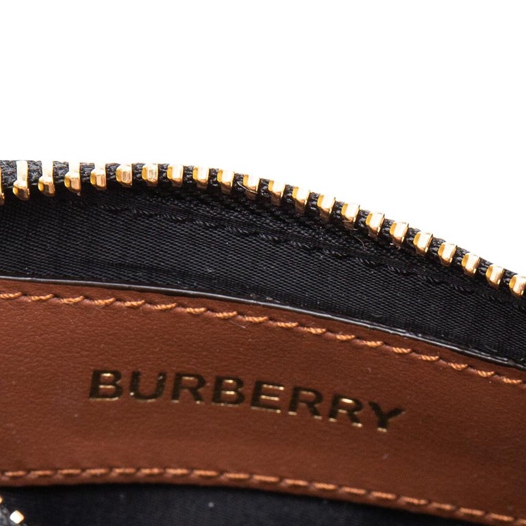 Burberry Brown TB Monogram Coated Canvas Alec Coin Purse For Sale at 1stDibs