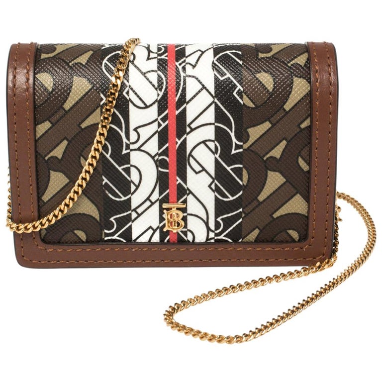 Burberry Brown TBPrint Coated Canvas and Leather Crossbody Bag at 1stDibs