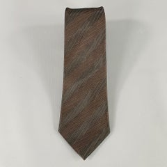 BURBERRY Brown Textured Silk Blend Tie