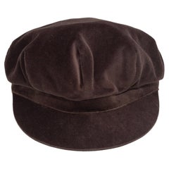 Burberry Brown Velvet Newsboy Hat