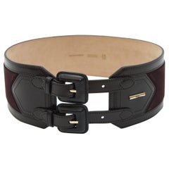 Burberry Brown Wide Leather & Suede Belt