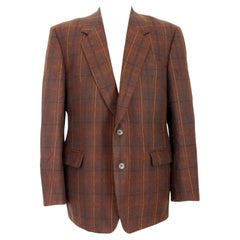 Burberry Brown Wool Check Vintage Jacket 80s