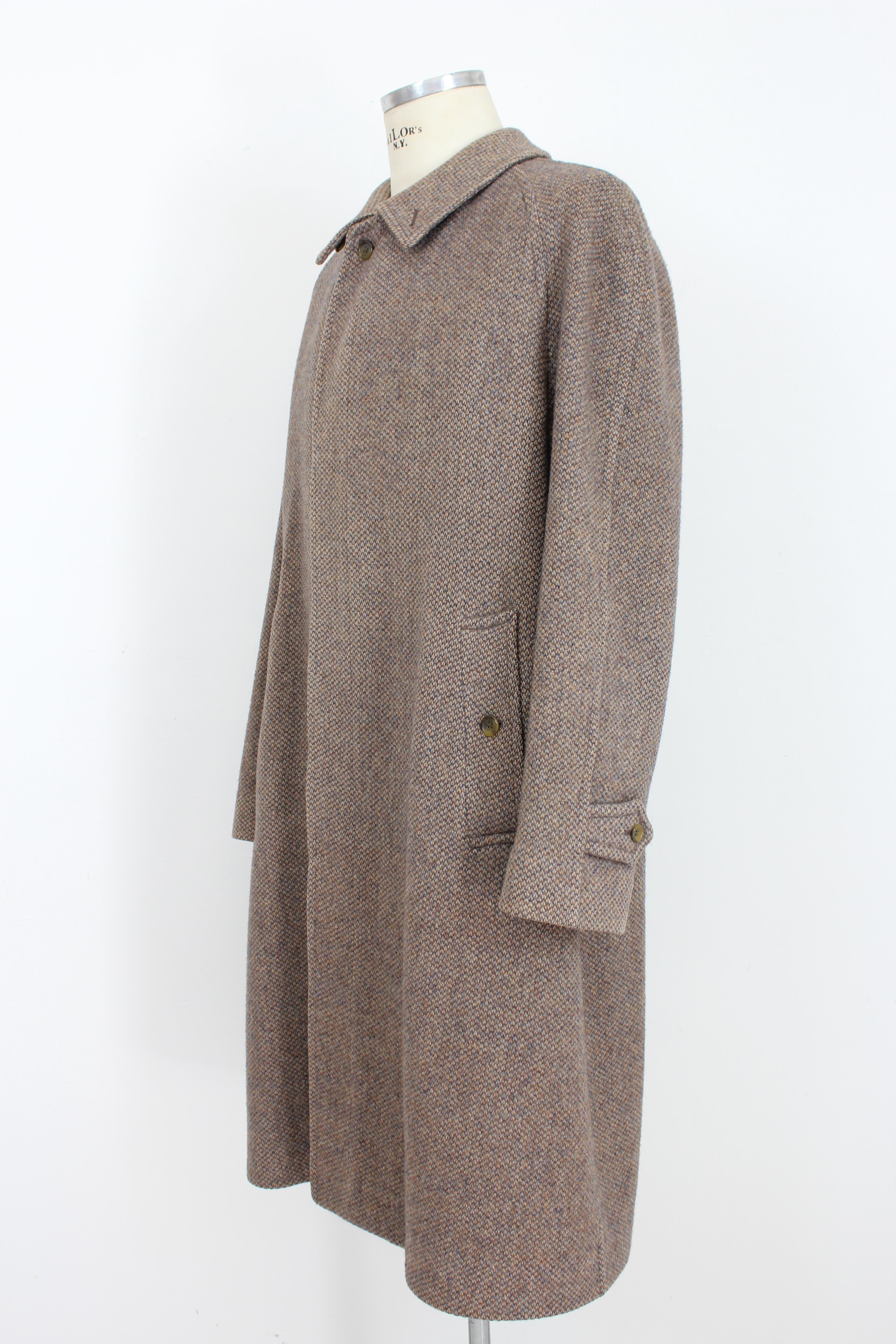 Burberry Brauner irischer Tweed-Mantel aus Wolle im Vintage-Stil Herren